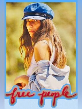 🆕 Free People × Mossant Yacht Club Marine Lieutenant Cap/Hat Blue OSFM